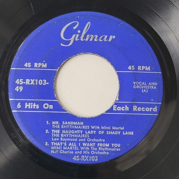 Gilmar Other - Gilmar Various Artist 6 Hits on Each Record 45 RPM RX103 Rhythmaires Mimi Martel